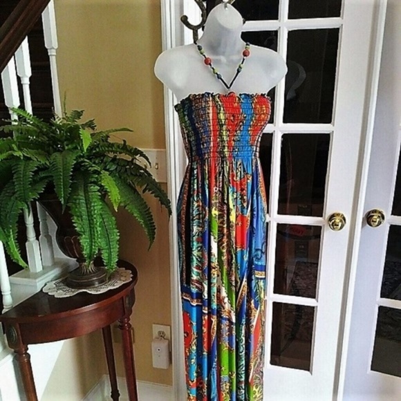 Beautiful Maxi Sundress by 1.2.3 Like New S/M - Picture 2 of 4